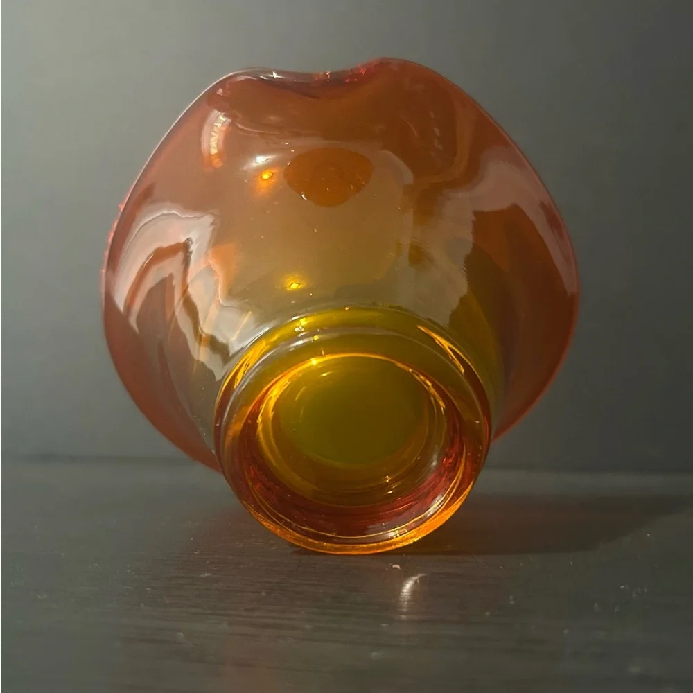 Viking Glass Epic Art Deco Persimmon Lipped Candy/Bon Bon Dish